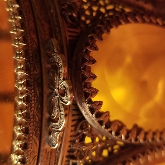 Antique Ormolu Filigree Footed Jewelry Box - Picture 13 of 16